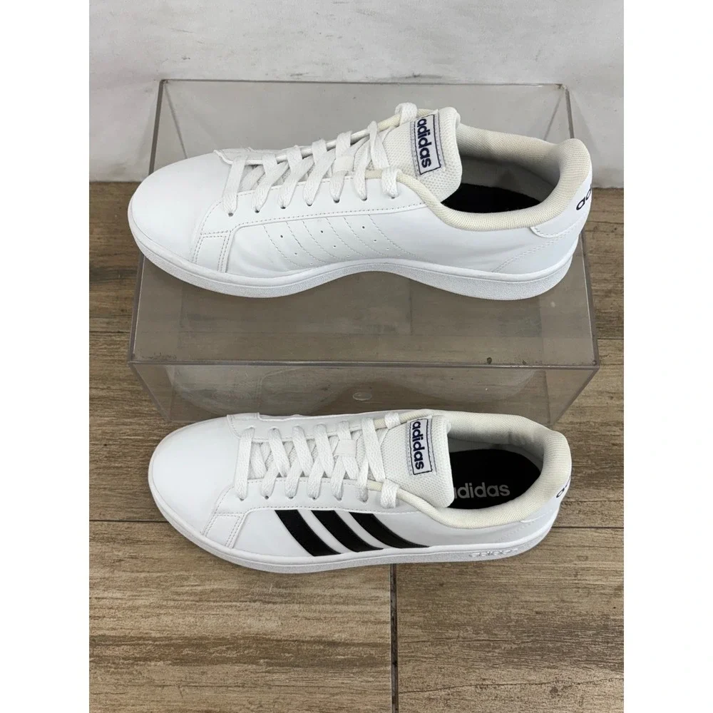 Adidas Grand Court 2.0 Men‎ White Black Stripes Casual Sneakers Shoes Size 8